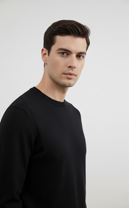 Men’s Classic Crew Neck Sweater – Premium Cotton Blend Knit