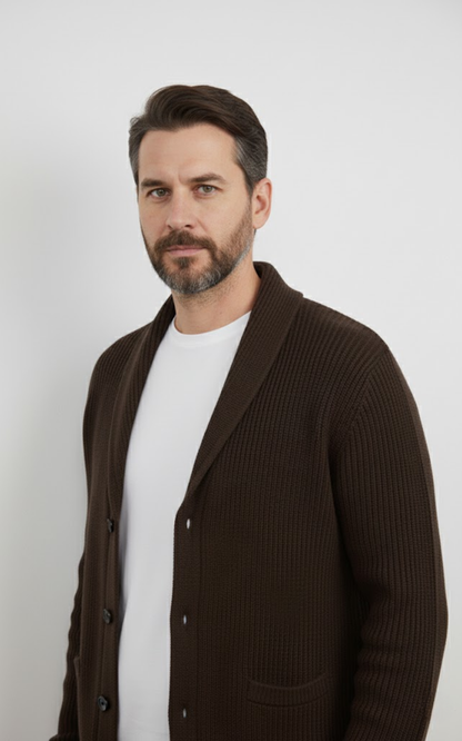 Men’s Shawl Collar Knit Cardigan